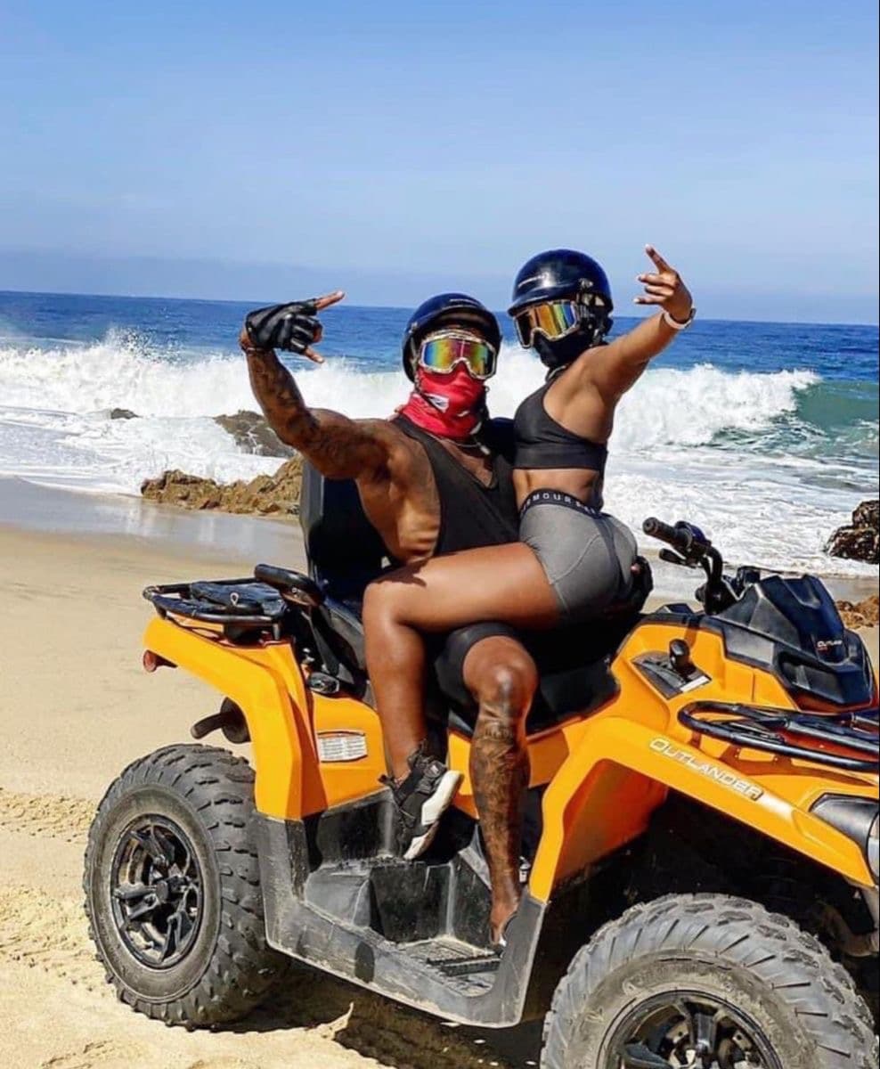ATV riders stopping near the Punta Cana coast