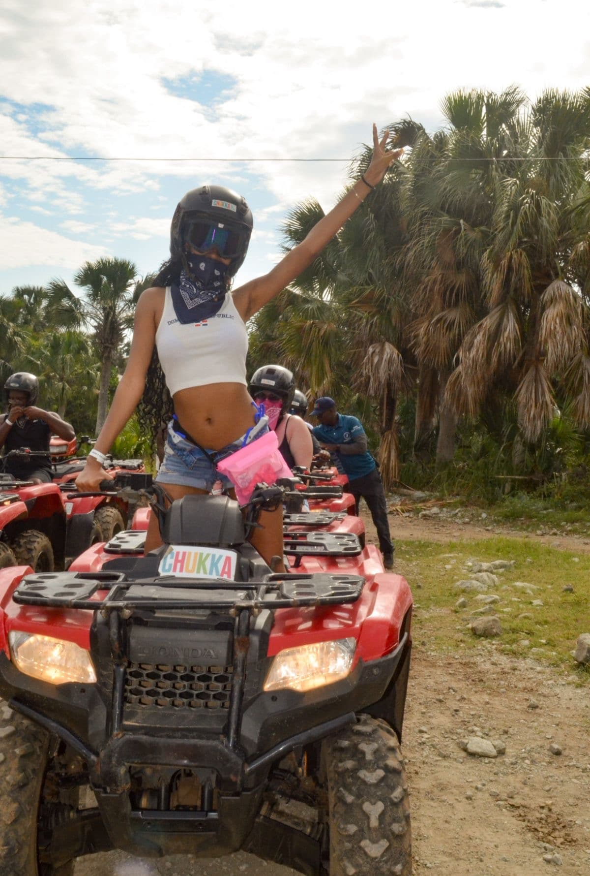 Palm-lined Dominican Republic countryside trail